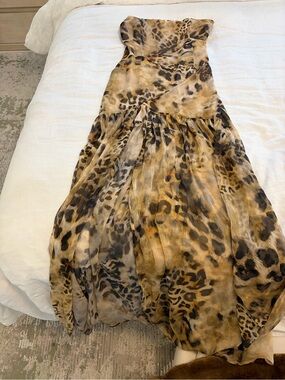 Retrofete Leopard-Print Silk Maxi Dress (altered to size SMALL)